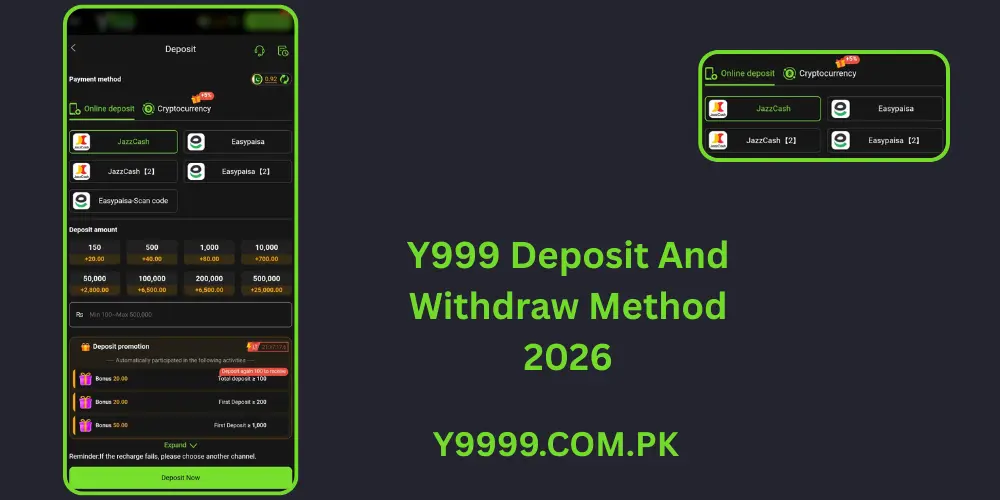 Y999 Game Deposit And Withdraw